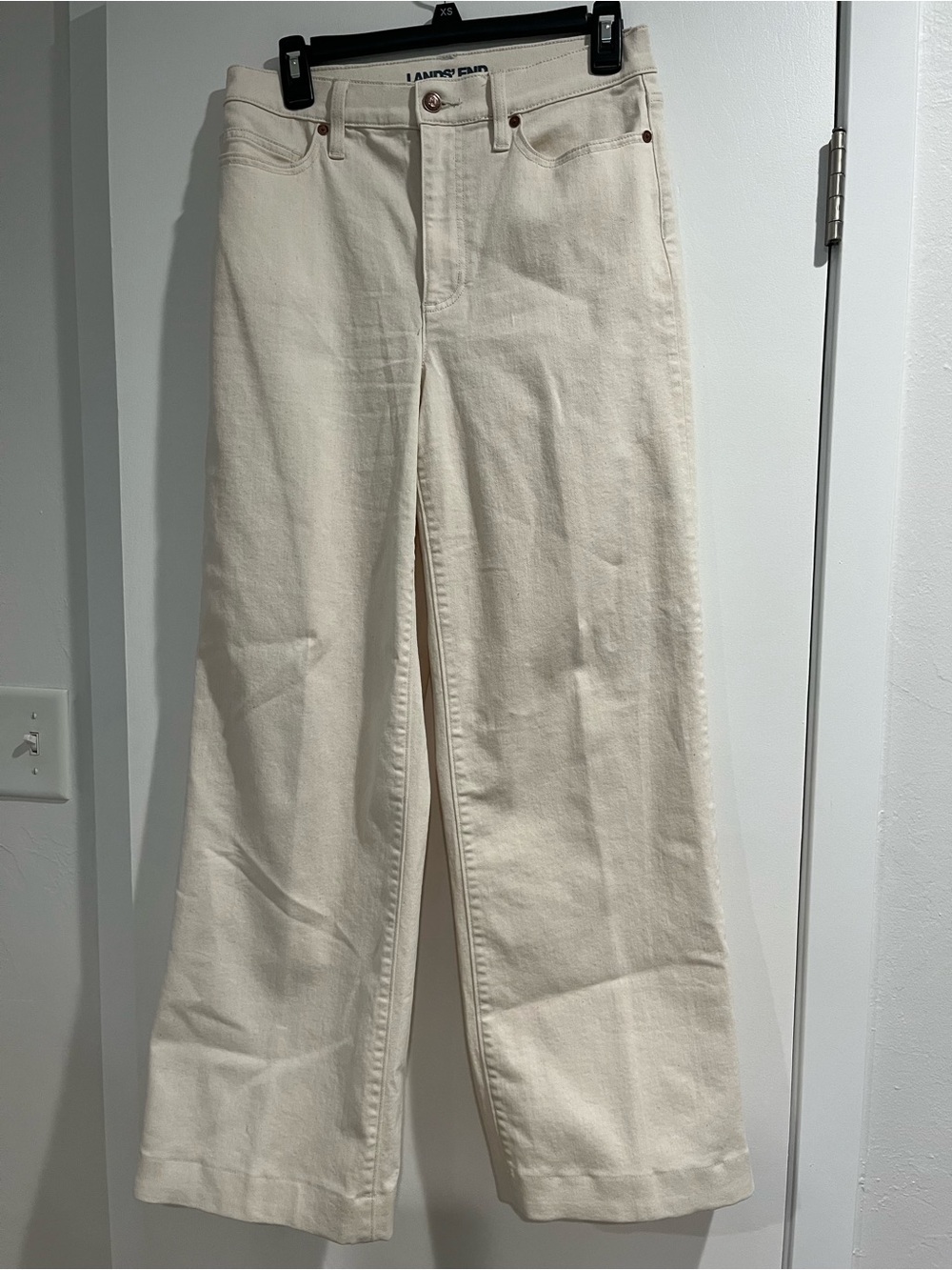 Lands' End Cream Wide-Leg Women's Jeans Size 8